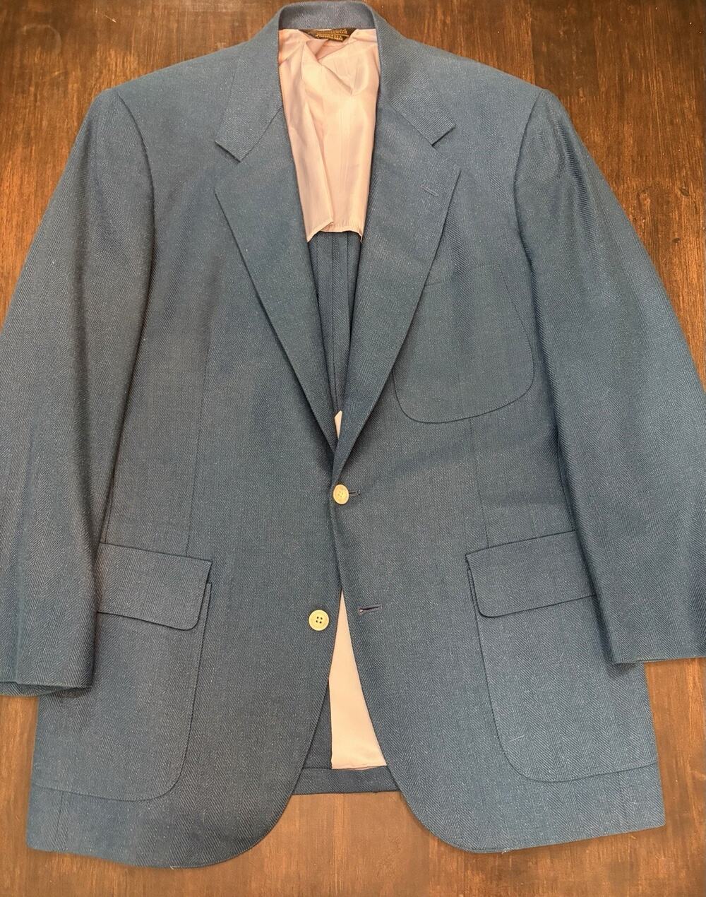 VTG Southwick Tweed Sport Coat Mens 40R Marine Teal Blue Wool Jacket USA Rare